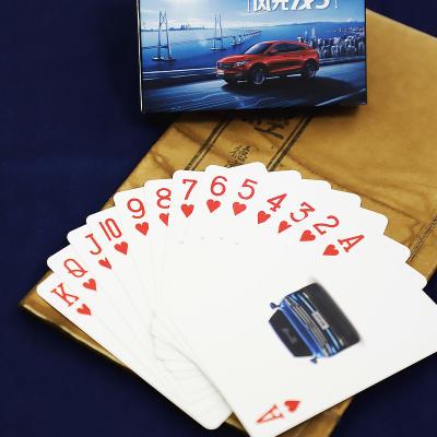 China Logo Poker Cards Promotional Game Custom Recyclable Cards Paper Fancy Advertising Playing Cards With Tuck Box for sale