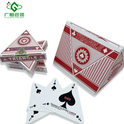 China Durable Customized Playing Cards And Box New Design Triangle Poker Cards Good Quality Playing Cards for sale