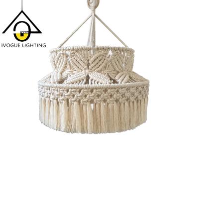 China Unique Luxury Macrame Chandeliers For Bedroom New Designer Fancy Rope Pendant Light Rope Pendant Light for sale