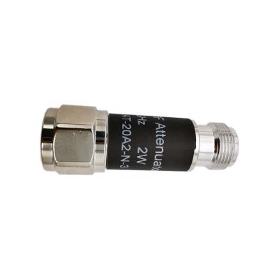 China RF Attenuator F Attenuator DC-3GHz N Brass Male To RF Coaxial Attenuator Female Connector 2 Watt for sale