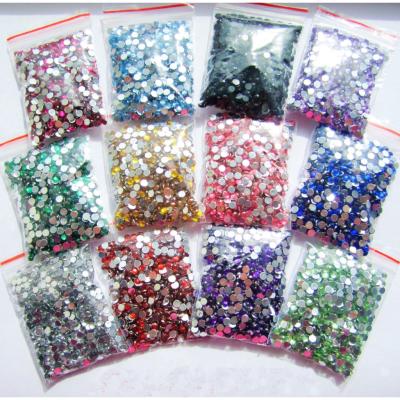 China Flatback Sell Nail Art Diamonds Acrylic Gems Rhinestone Loose 2-5mm Non Resin Flatback Rhinestone Hotfix for sale