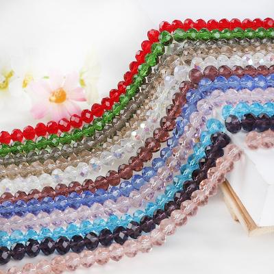 China Jewelry Making Wholesale Free Sample 3/4/6/8/10mm Series Faceted Crystal Beads Glass Roundell Beads for sale