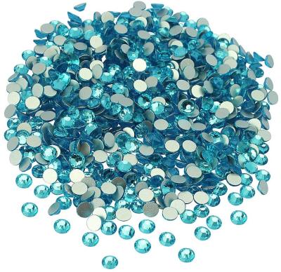 China Green Blue Nail Art Rhinestones Round Color Beads Flatback Strass Nail Crystals for sale