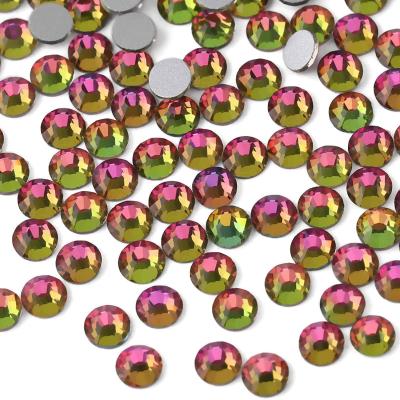 China Flatback SS4-SS30 Hot-fix Rainbow Round Non Glitter Crystal Flatback Rhinestone for sale