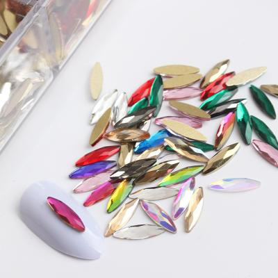 China Free Sample Horse Eye Shape Rhinestone Decor 3d Glass Nail Art Charms Non Hot Fix Volume for sale