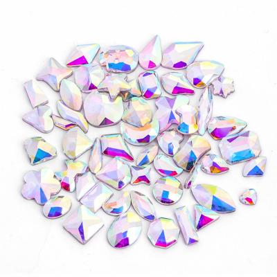 China Various Shapes 3d Multi Shape Crystal Diamond Flat Back Designs Glass Rhinestones For Nail Art for sale