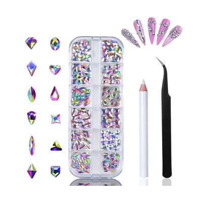 China Black Crystal Rhinestone Tool Box Nails Set Bling High Sales Christmas Rhinestones for sale