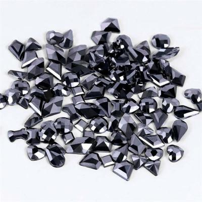 China Nail Art Decoration Nail Stones Bling Rhinestones For Nails Decoration Flat Back Black Fake Stones Bulk Crystal for sale