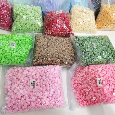 China DIY phone case 2-16mm ab color ABS plastic flat back bead for DIY hair accessories bulk half round loose bead for sale