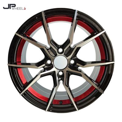 China #M1015 car aluminum alloy wheels 14 15 inch 4 5 8 hole alloy wheel rim with bule red lip car rim universal wheel 14 15 16 inch for sale