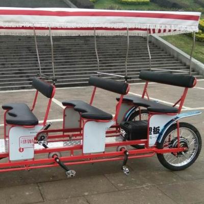 China Park Manufacturer Classic EX-SIZE 6PERSONS SURREY Luxury BIKE ELECTRIC FUN QUADRICYCLE for sale