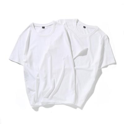 China Anti-wrinkle cheap price O neck printing plain empty 100% cotton white oversized t-shirt graphic t-shirts for sale