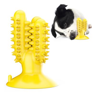 China Viable Various Top Quality Product Pet Toothbrush Sucker Interactive Design Cactus Leaking Dog Toy for sale