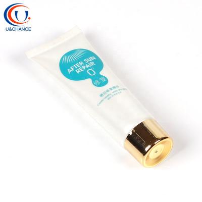 China 30ml 30mm Flexible and Soft Metallic Glossy Gold Metallic Screw Cap Cosmetic Squeeze Plastic Tube for Body Lotion Packaging for sale