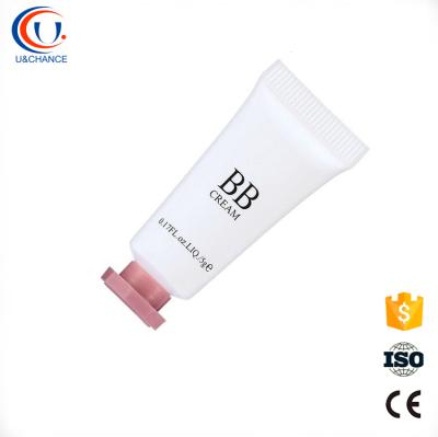 China Flexibe and Soft Plastic Red Octagonal Cap Hand Skin Care Sunscreen Plastic Packaging Clear Tube Soft Biodegradable Cosmetic Cream for sale