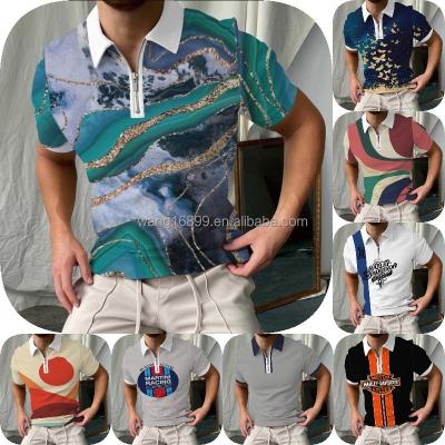 China Breathable Printed men's Polo shirt High quality leisure heat sublimation sports golf clothing wholesale golf Polo T-shirt for sale