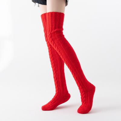 China Winter Leg Warmers Sporty Hot Sale Socks Over The Knee Knitted Slouch Socks For Women Solid Color Over The Knee Socks for sale