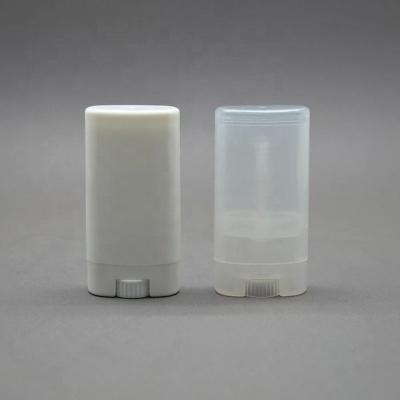 China 15g 15ml Cosmetic Empty White Clear Recycled Plastic Lip Balm Tubes Deodorant Container Flat Roll Up Tube Oval For Cosmetic Packaging for sale