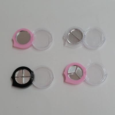 China Mini Pink Side Case 26.5mm Mini Side Pink Eyeshadow Cosmetic Packaging Plastic Open White Clear Black Empty Open Eyeshadow Case for sale