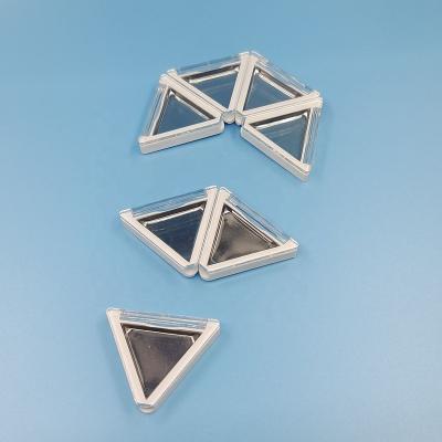 China Recycled Materials Empty 2 Color Triangle Folded Palette With Magnet For Cosmetic Use Eyeshadow Case Magnetic Wholesale for sale