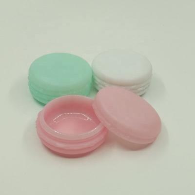 China Personal Care Factory Price 10g Empty Macaron Make Up Jar Cosmetic Plastic Face Cream Container for sale