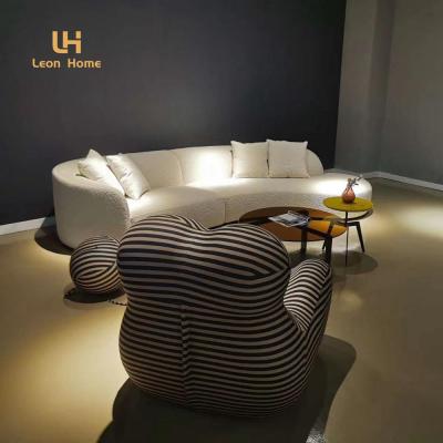 China Other European Latest Design Living Room Modern Furniture Fabric White Sofas Nordic for sale