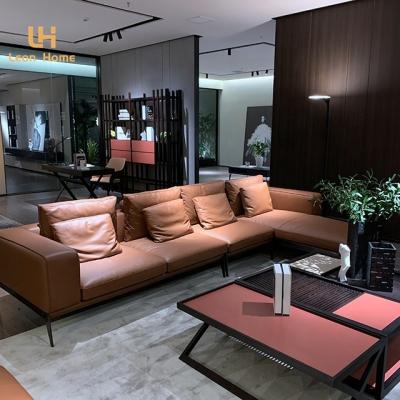 China Wholesale modular modern furniture u shape sectional 7 seater genuine leather sofa set for sale