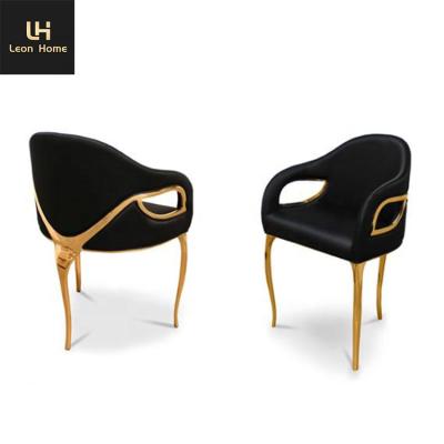 China Other Leg Luxury High End Copper Brass Velvet Black Dining Chair for sale