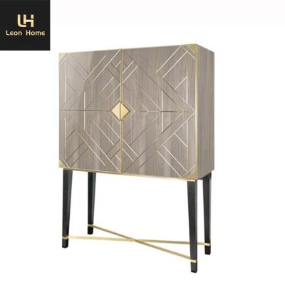 China Custom Modern OEM Wine Storage Home Elegant Furniture Cabinet Modern Wine Cellar Cabinet With Stainless Steel for sale