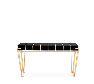 China High quality modern villa gold Italian furniture hallway console table brass legs entryway console tables for sale