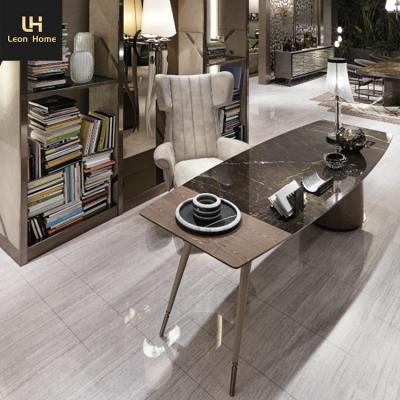 China Customization Factory Customized Veneer Plywood Stainless Steel Super Luxury Design Modern Office Desk for sale