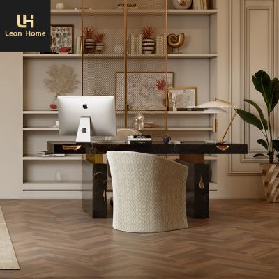 China Customization Leon Home Furniture High Quality Minimalist Design Office Luxury Marble Black for sale