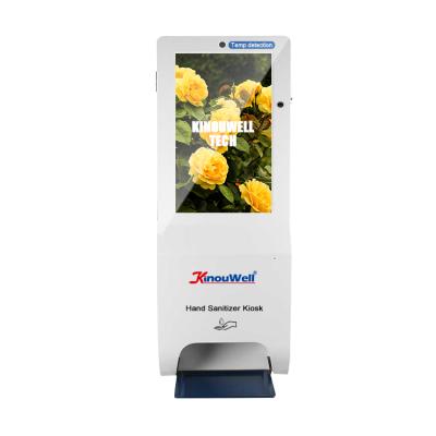 China Indoor hand sanitizer dispenser with LCD display, visual hand sanitizer kiosk, automatic hand sanitizer kiosk for sale