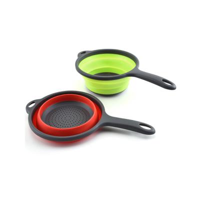 China Customizable Factory Discount OEM Sale Fruit Vegetable Silicone Space Bag Viable Hot Gifts Wash Tools Collapsible Sieve Colander for sale