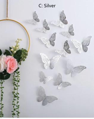 China Creative Hot Sale Colorful Vivid Butterfly Beautiful Butterfly Birthday Wedding Dessert Table Decoration Gold Butterfly Paper Cake Topper for sale