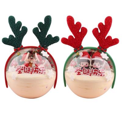 China Plastic and Fabric Happy Christmas Headbands Ornaments Antler Santa Claus Reindeer Hairband Xmas Party Decorations Cosplay for sale