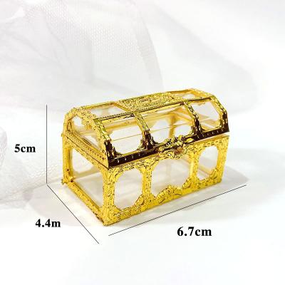 China Gold Cupcake Birthday Party Home Baking Wealthy Riches Treasure Chest Plastic Decorative Creative Decoration for sale