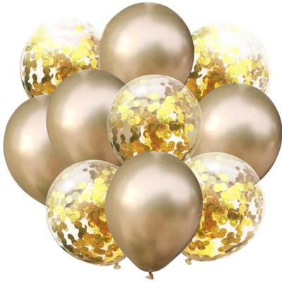 China Beautiful Birthday Party Colorful Latex Balloon Metal Balloon Glitter Balloon Decoration 10 Suits Creative Wedding Valentine for sale