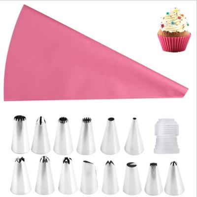 China Viable 16 Pcs/Set Baking Cake Decorating Supplies With Flower Tip EVA Cream Bag Cake Baking DIY Tool Stainless Steel Baking Tools for sale