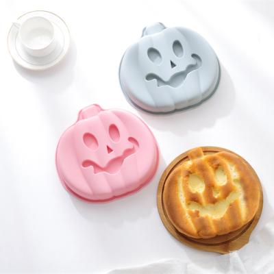 China Viable Pumpkin Halloween Silicone Mousse Cake Mold 8 Inch Beautiful Mousse French Baking Tool Mold Dessert Cake Tool for sale