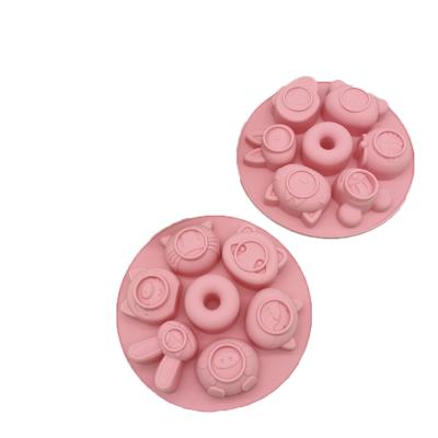 China Sustainable Silica Gel Cake Rice Cake Mold Steamed Cartoon Baking Mold Can Be Baby Food Steamed Extra Mold for sale