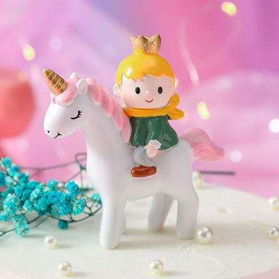 China Fashion cake topper Little princess toy doll children's riding gift baking birthday and holiday prince doll decoration for sale