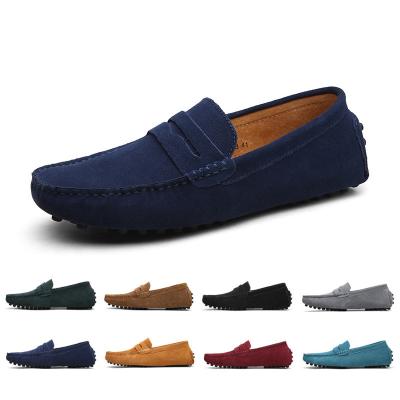 China Men's Pea Leather Loafers Penny Loafers Slip On Flats Suede Original Classic Fashion Trend Mens Casual Shoes for sale