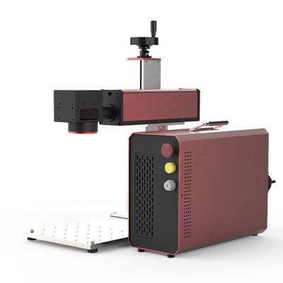 China high quality 3D desktop type 20w 30w 50w portable fiber laser marking machine with 360 degree rotating table for sale