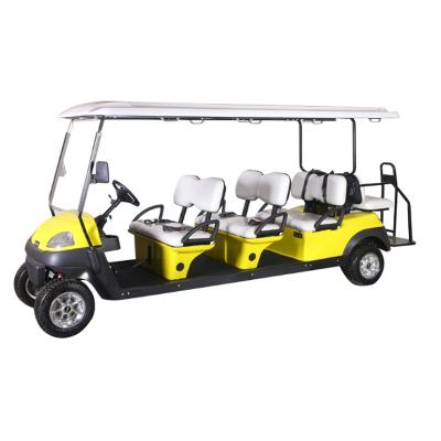 China New Luxury Yellow Electric Custom 48v Golf Carts 8 Seat In Film 4320*1200*1800MM for sale