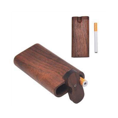 China Portable Natural Wooden Dugout Canoes Heat Resistant Wooden Walnut Stash Pot Travel Size with 1 Bat and Cleaning Tool Fits in Pocket for sale