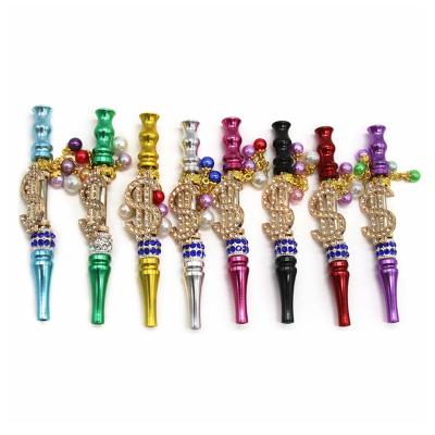 China Eco-Friendly Most Popular Wholesale Animal Female Hookah Tips Long Smoking Dollar Diamond Jewelry Blunt Holder for sale