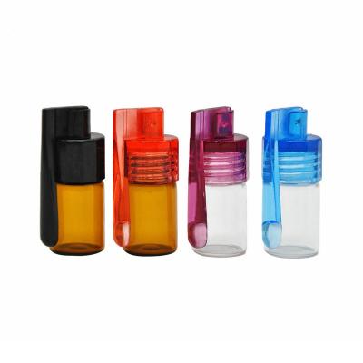 China Pill Storage 36mm 51mm Pill Storage Case Snuff Bottle Glass Snuff Bottle With Spoon for sale