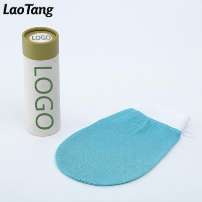 China EXFOLIATING New Customized Private Logo Luxury Magic Natural Viscous Fiber Scrub Bath Gloves For Body Cleaning for sale