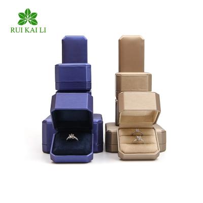 China Cool Flower Packaging Octagonal Brushed Leather Jewelry Box Ring Necklace Jewelry Packaging Box RuiKaiLi Jewelry Box PU for sale